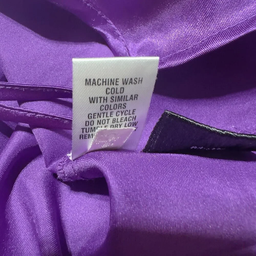 Vintage Frederick's Of Hollywood Purple Satin Slip Dress Lingerie Nightie Size L